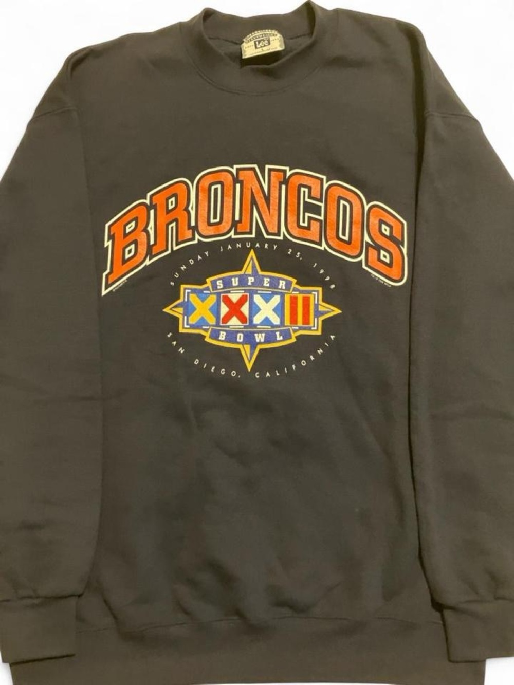 Vintage 90s 1998 Denver Broncos Super Bowl Sweatshirt Heavyweight Lee USA Size L